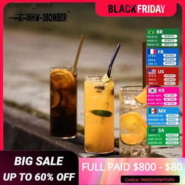 Mugs Beverage glass set glass jar shaped cup beer and coffee pot glass cocktail glass transparent barista home kitchen accessories L240910