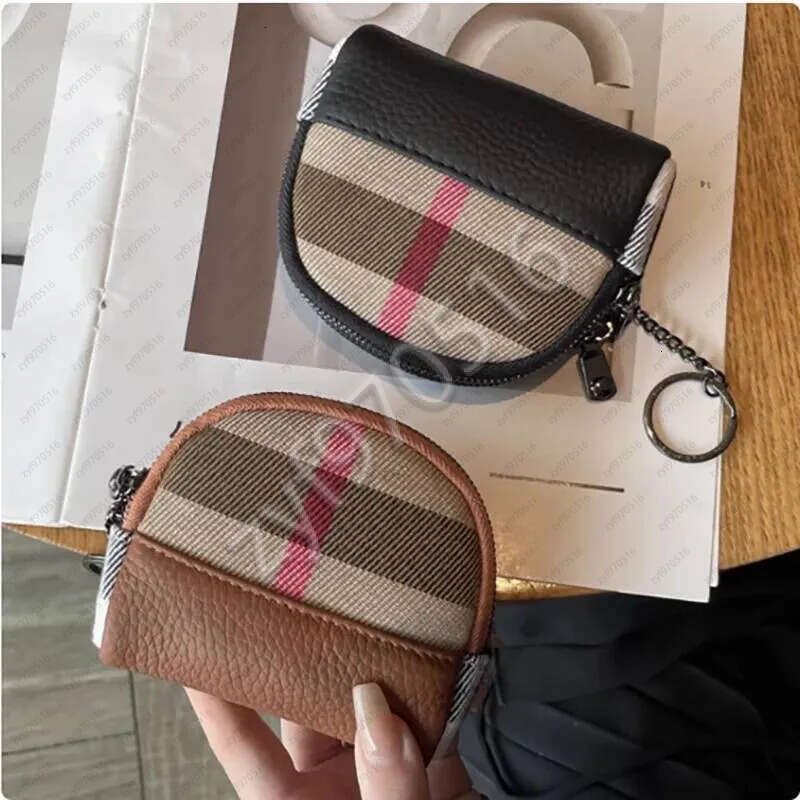 2025 New Women&#039;s Retro Leather Mini Coin with Keychain Brown and Red Suitable for Daily Use Designer Cute Wallet