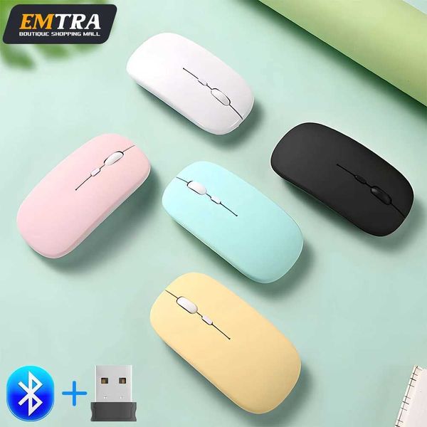 Rechargeable Wireless Bluetooth Mouse Portable Silent Ergonomic Mice For iPad Computer Laptop Tablet Phone Office Gaming Mouse Y240820