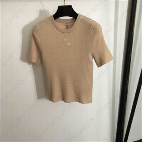 womens tshirt summer designer shirt pullover knitwear Chest Letter Logo Decoration Fashion Slim Round Neck Short Sleeve Knitted T shirts