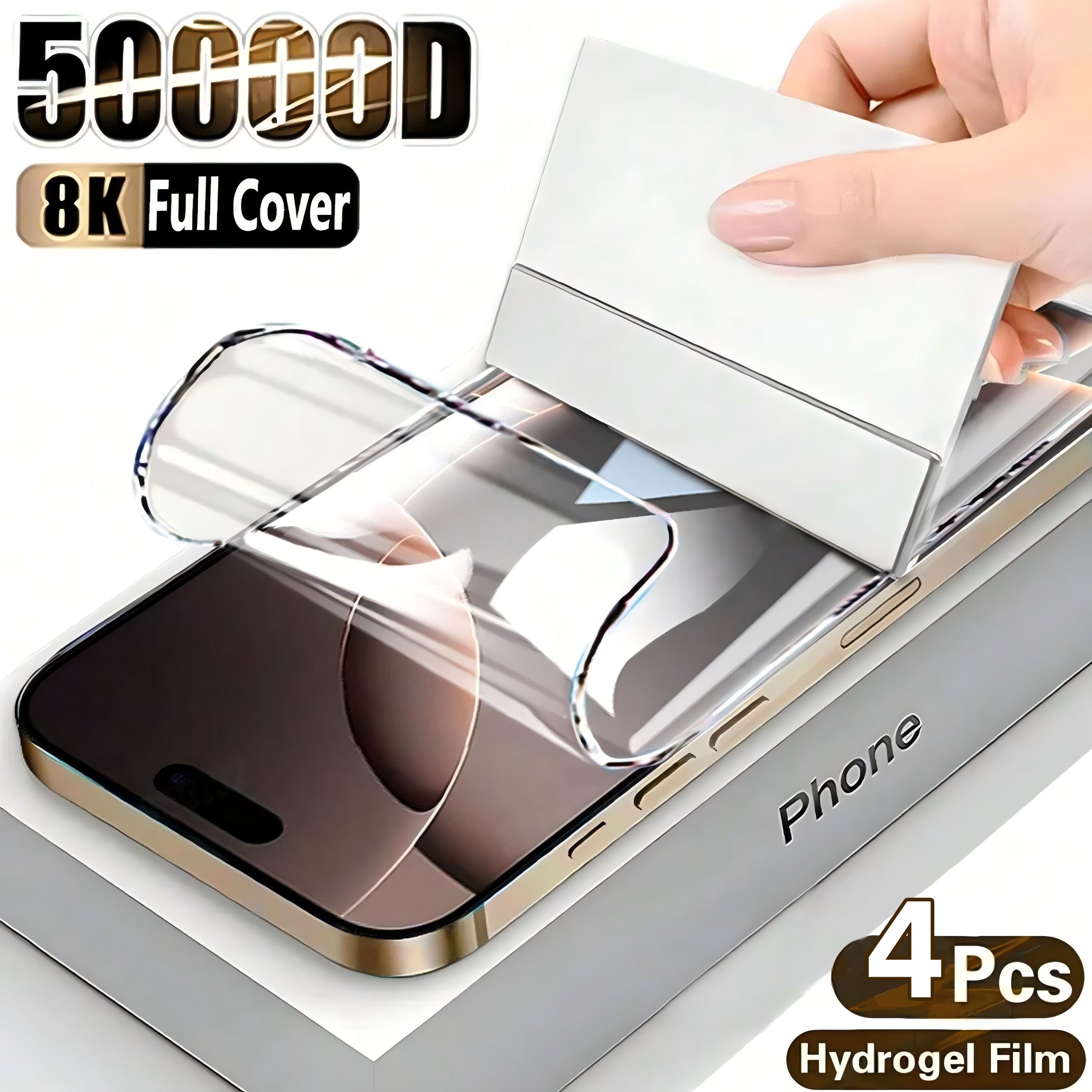 TEMU 4pcs Hydrogel Film Screen Protectors For Iphone X-xs-xr-11-12-13-14-15-16 Plus Pro Max, With High-definition And Scratch-resistant Protection,
