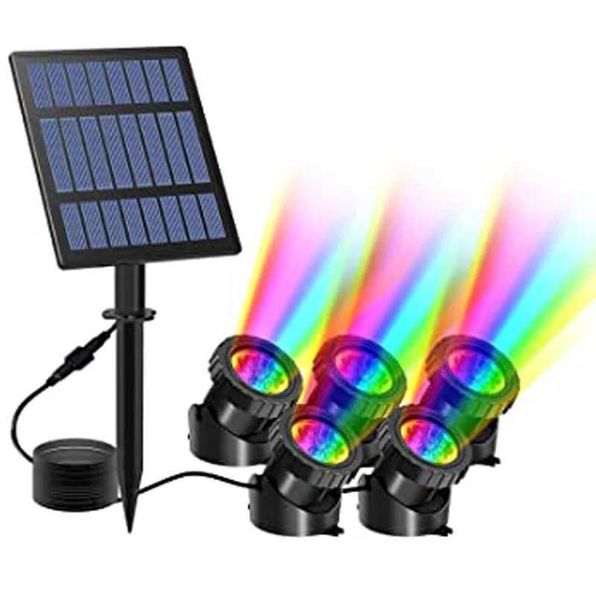 Solar underwater light outdoor IP68 landscape street garden spotlight RGB LED pond aquarium fish tank decoration pool solar light X241102