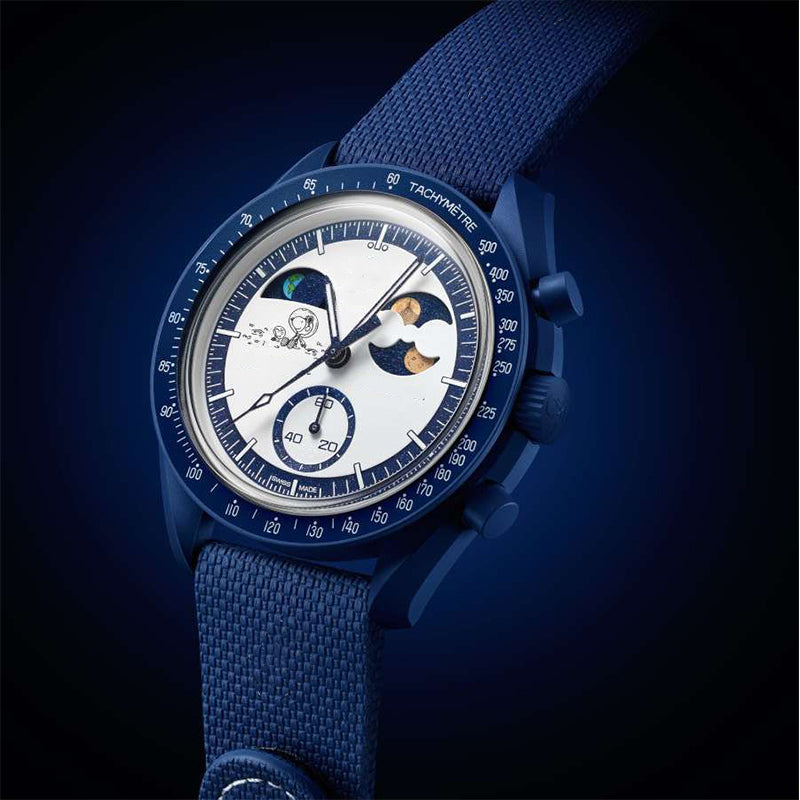 2025 MISSION TO EARTH PHASE Moon Mens Watches High Quality Full Function Chronograph Designer Mission To Mercury 42mm Nylon Watches Quartz Clock Rel