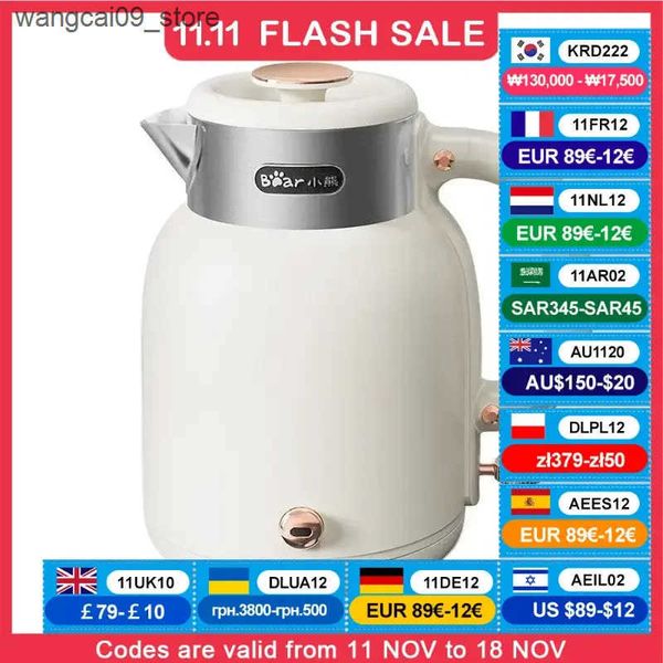 Health Pots 1500W Fast Heating Electric Kettle 1.5L Stainless Steel Health Teapot Home Office Coffee Pot Auto Power Off Anti Scale Dispenser