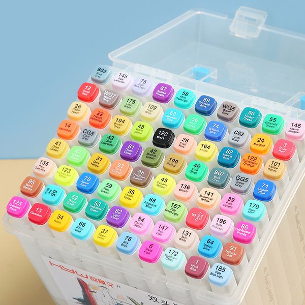 Painting Pens 12-48 Colors Art Marker Pens Double Head Set Paint Manga Brush for Girls Highlighter Office School Students Supplies Stationer