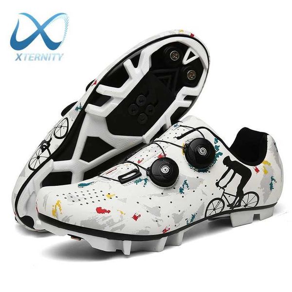 Fashion cycling shoes outdoor sports self-locking road cycling sports shoes mens racing shoes womens cycling shoes mountain SPD smooth shoes