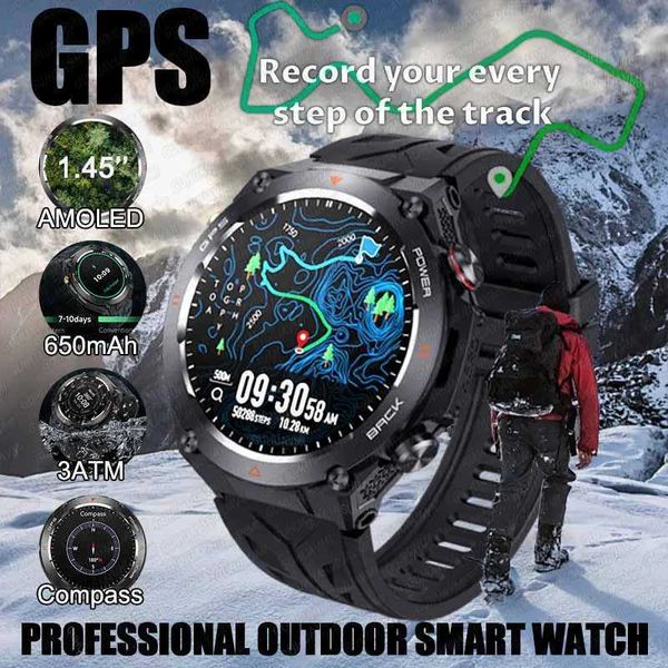 For New GPS Smart Watch 1.45 Ultra HD Display Built-in GPS Compass Make-Receive Phone Calls 650mAh Battery BraceletesXJ250108