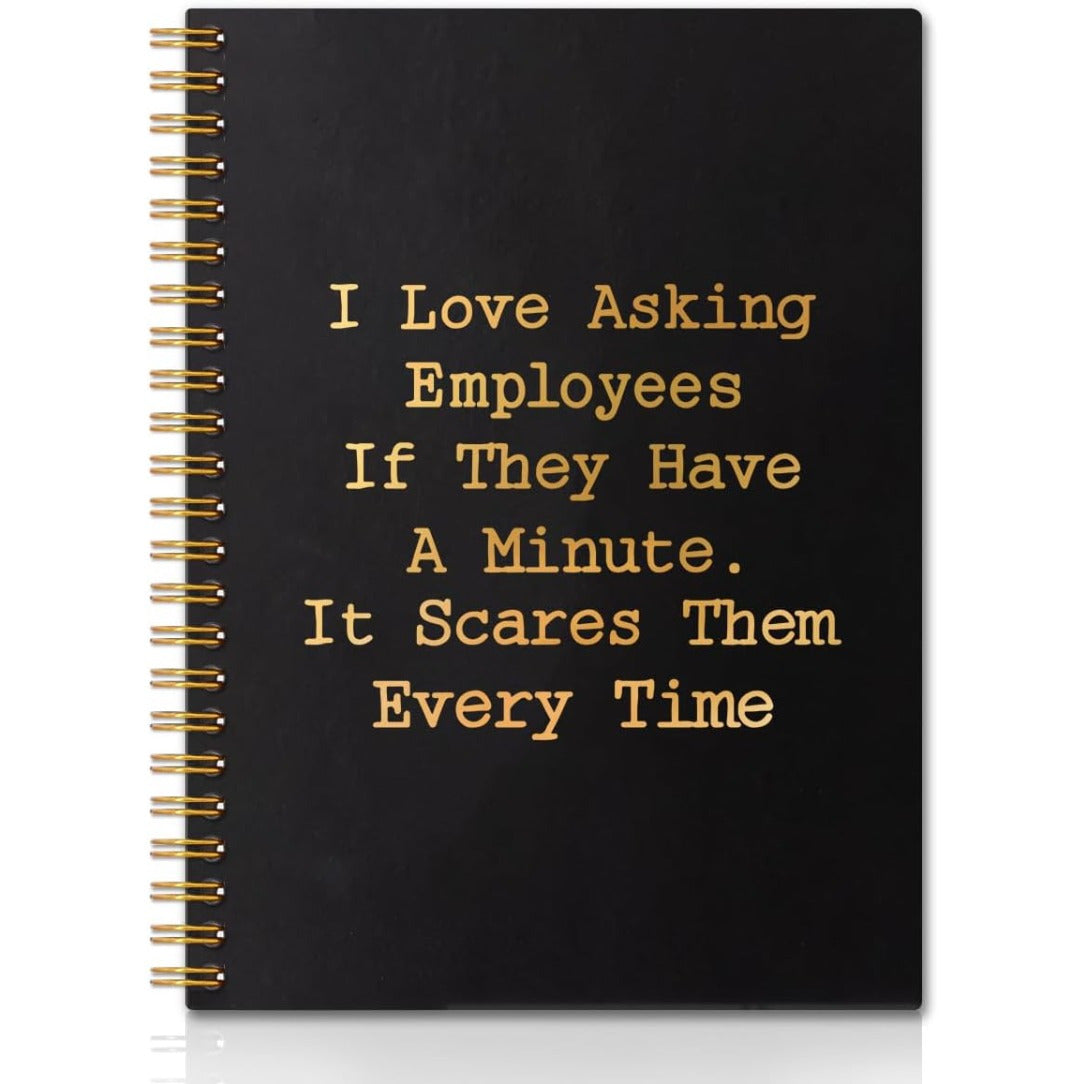 TEMU Funny Hardcover Spiral Notebook - "i Love Employees" Quote - 50 Pages, 5.5" X 8.3" Bound Journal - College School Supplies, Office Humor Gift
