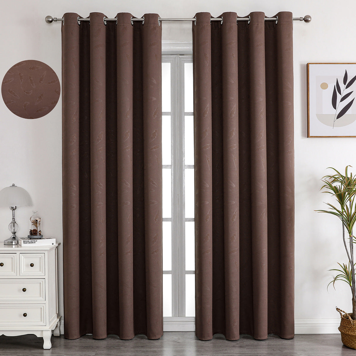 YL-36972 Thickened double-sided linen blackout curtains engineering hotel school sound insulation heat insulation blackout cotton linen curtain