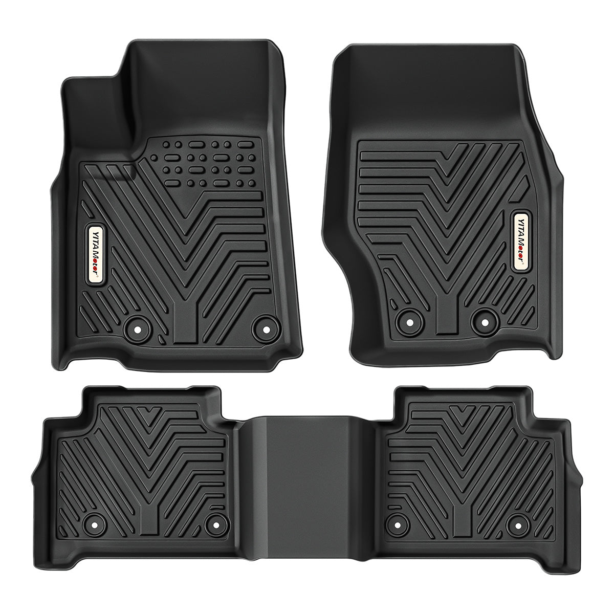 YITAMOTOR® Floor Mats for 2022-2025 Jeep Grand Cherokee (Non L) Custom Fit Jeep Grand Cherokee TPE All Weather 1st and 2nd Row Full Set Car Mats