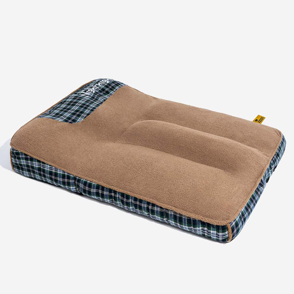 Extra Large Washable Teddy Fluffy Rectangle Dog Bed - Night-night, Blue - XL