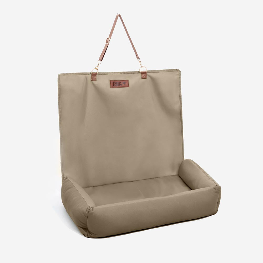 Waterproof Anti-Slip Large Dog Car Seat Cover-Urban Voyager, Khaki-Single Seat