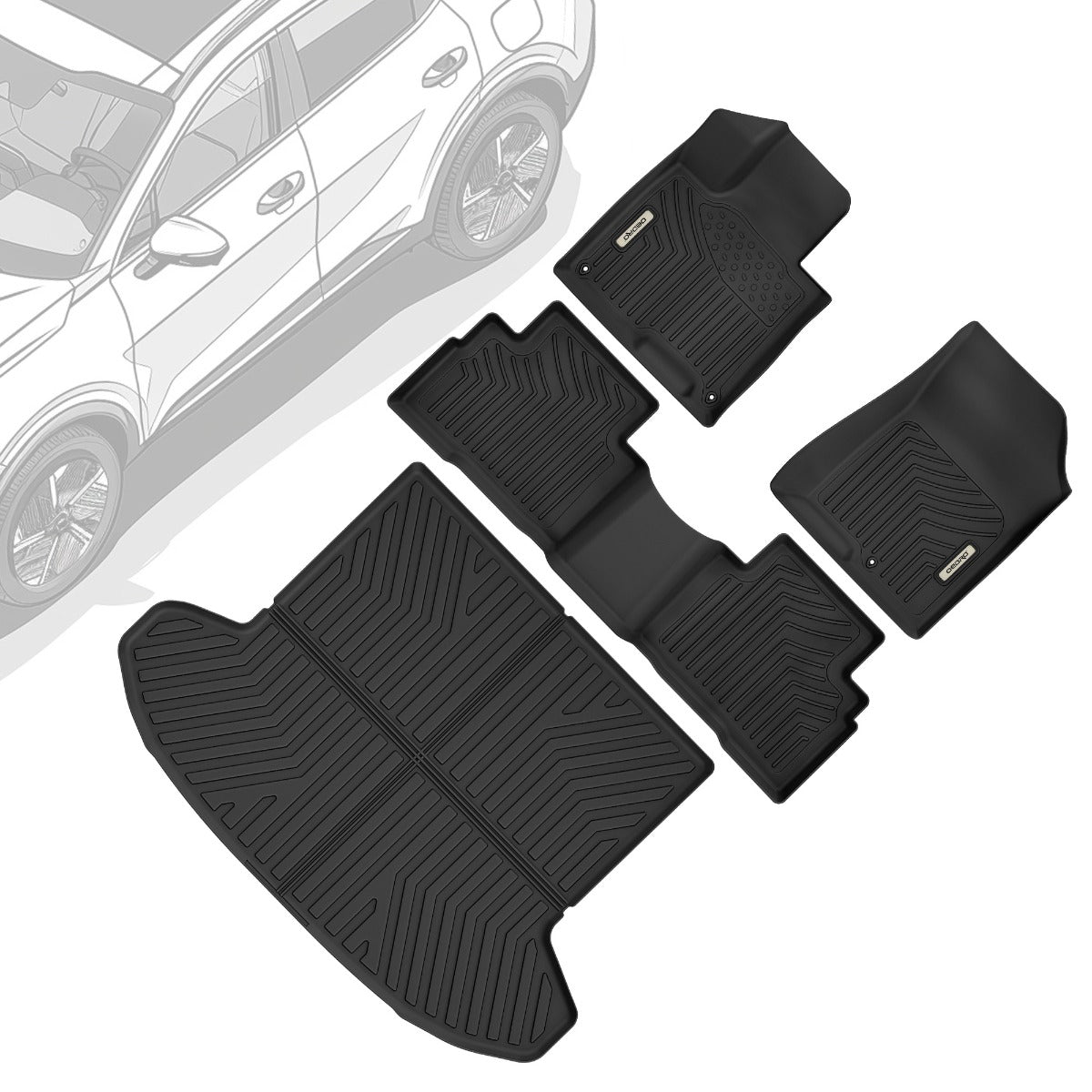 OEDRO Floor Mats & Cargo Trunk Liners All-Weather for 2023-2025 Kia Sportage Hybrid(Not Fit Sportage Plug-in Hybrid)