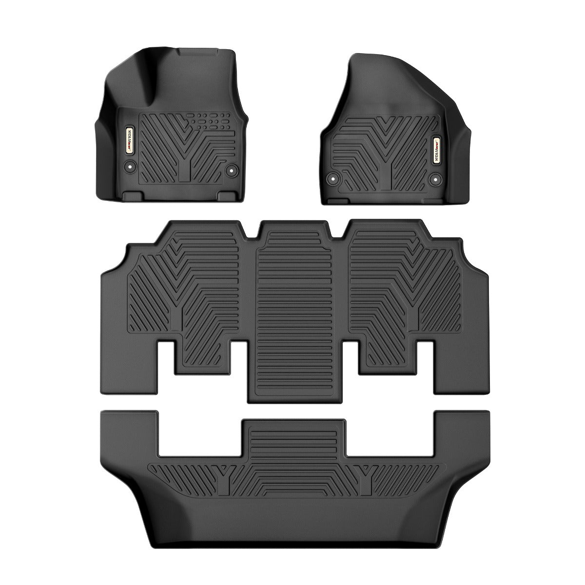 YITAMOTOR® Floor Mats Set for 2017-2025 Chrysler Pacifica (No Hybrid Models), 1st 2nd 3rd Row All Weather