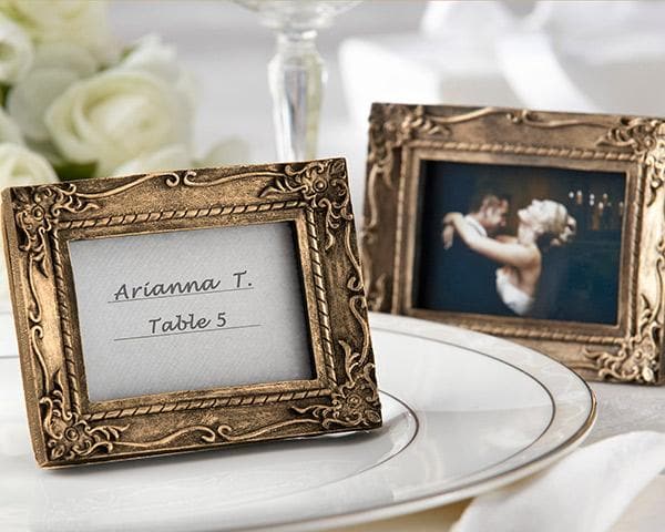 Work of Art Antique-Finish Place Card Holder-Photo Frame