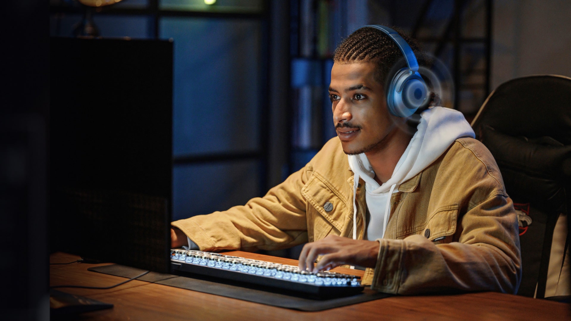 1MORE SonoFlow Wireless Active Noise Cancelling Headphones Blue