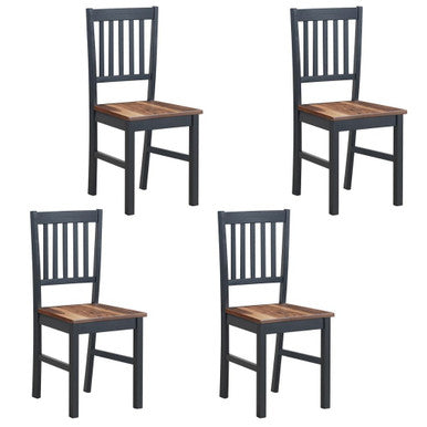 Solid Wood Black Spindle Dining Chairs (Set of 4)
