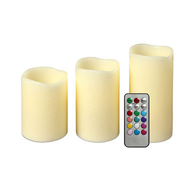 3-Piece Flameless Candles with Remote (1- or 2-Pack) - iMounTEK Flameless Candles w-Remote