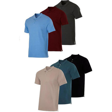 Men's Plus-Size Cotton Pique Short Sleeve Polo Shirt (3-Pack) - 4XL
