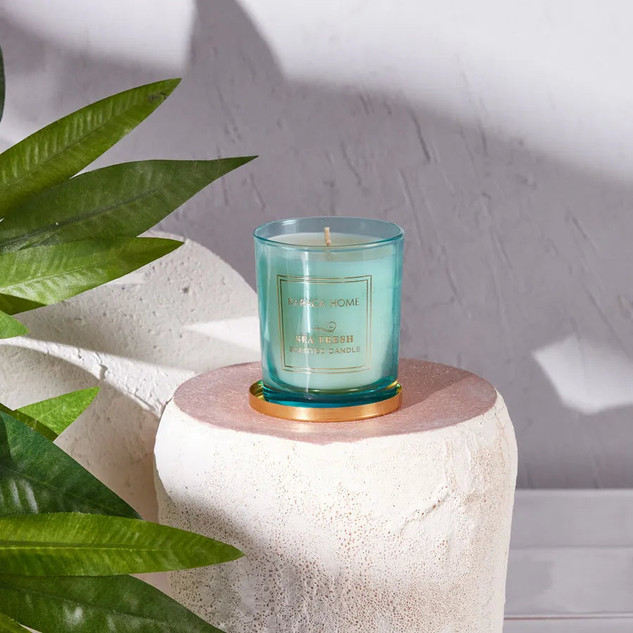 Karaca Home Sea Fresh Scented Candle, 140g, Turquoise