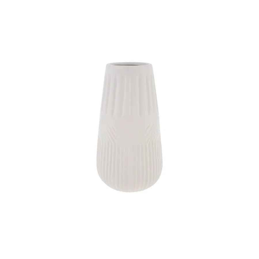 Karaca Nature Porcelain Vase, 11cmx11cmx20cm, Matte White