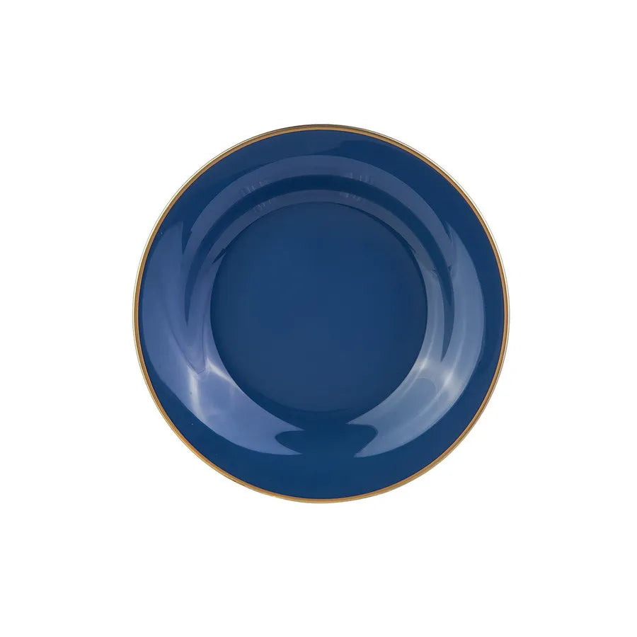 Karaca Retro Glass Pasta Bowl, 22cm, Navy Blue Gold