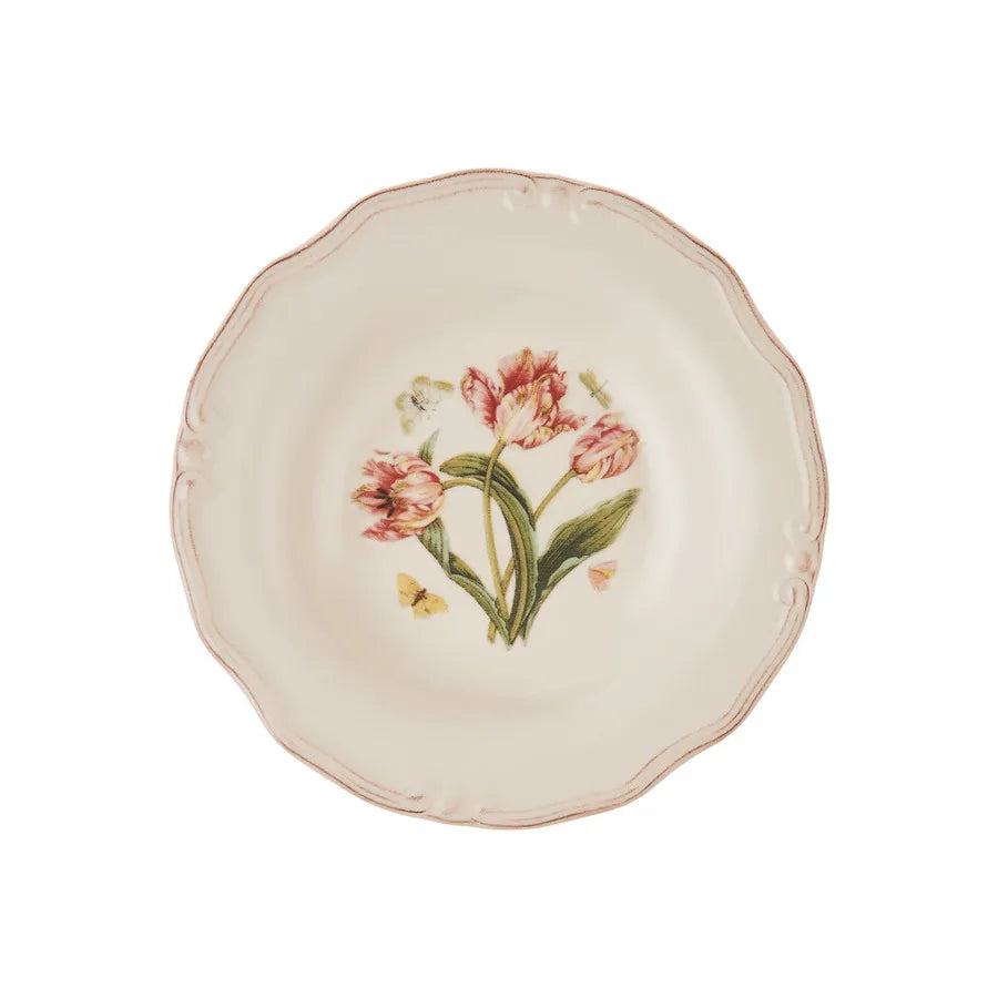 Karaca Tiffany Tulip Porcelain Pasta Bowl, 24cm, Multi