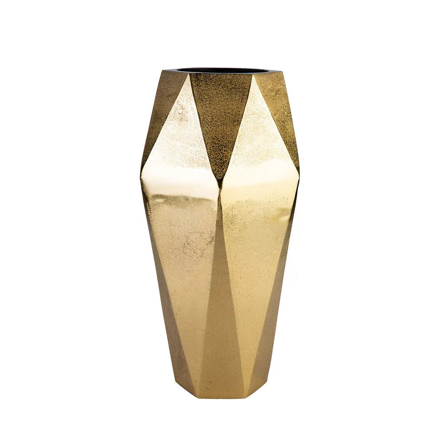 Karaca Elsa Metal Vase, 14cmx47cm, Gold