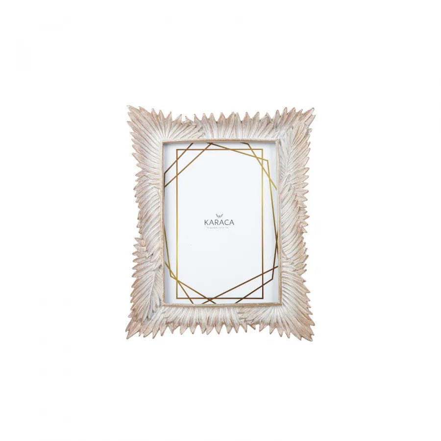 Karaca Nova Tropic Vintage Photo Frame, 13cmx18cm, Gold Cream