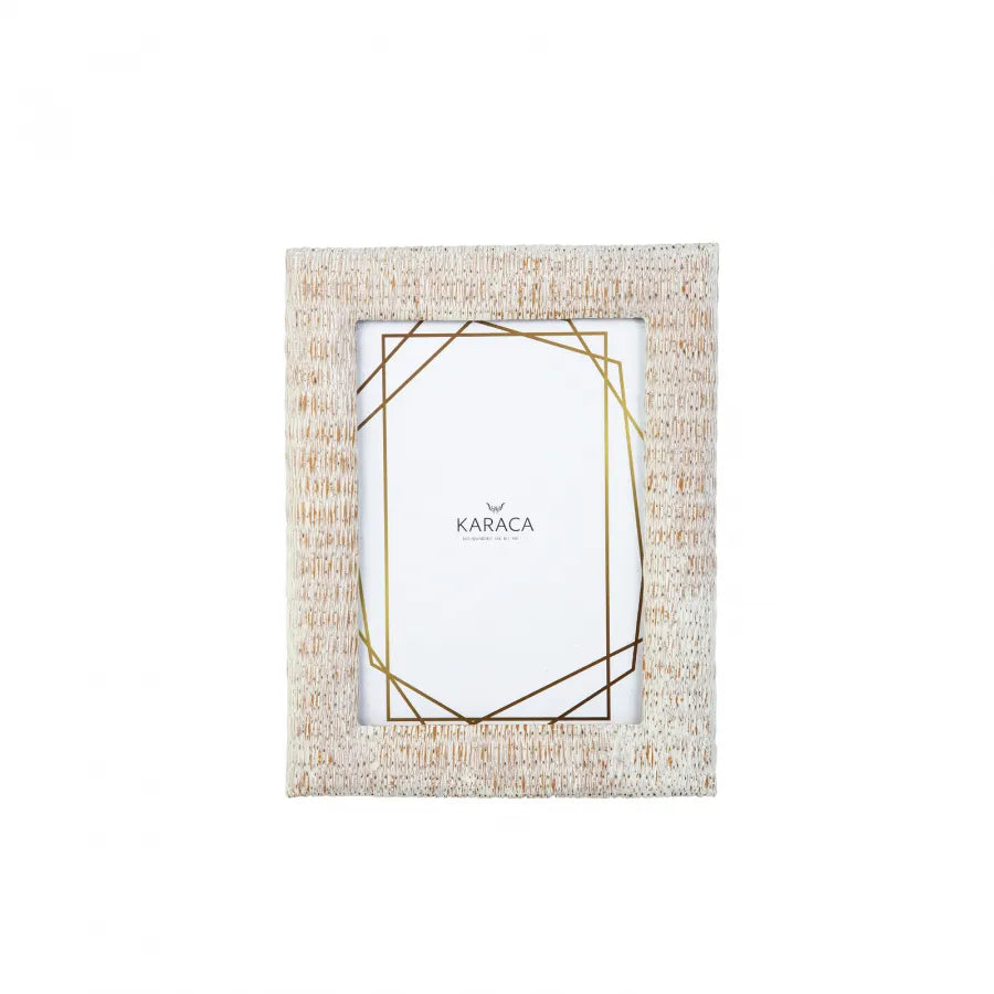 Karaca Nova Vintage Photo Frame, 13cmx18cm, Gold Cream