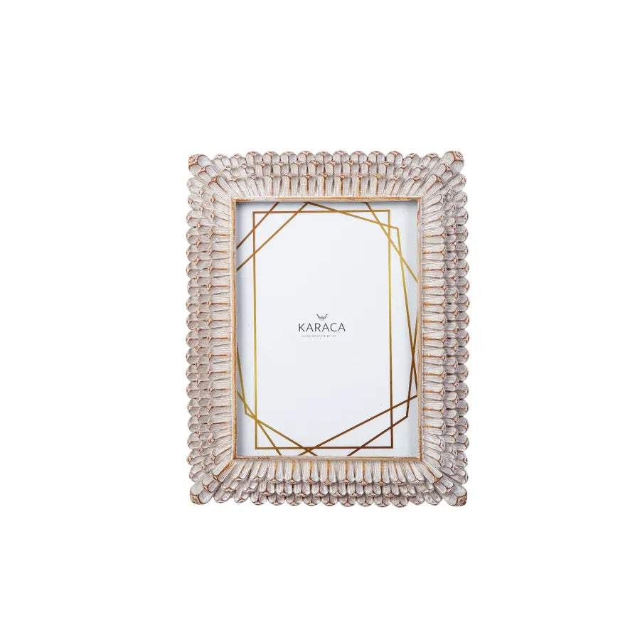 Karaca Nova Fold Nature Photo Frame, 13cmx18cm, White Gold