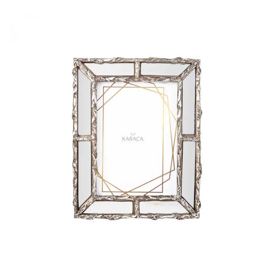 Karaca Nova Mirror Photo Frame, 13cmx18cm, Gold Silver