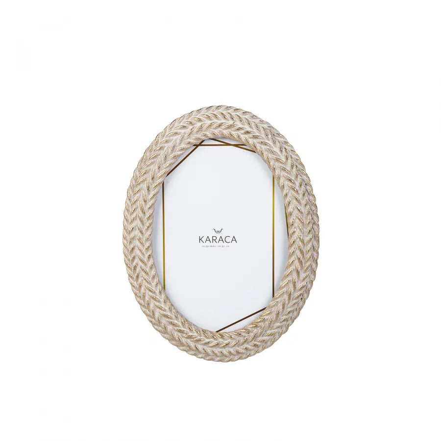 Karaca Nova Twist Photo Frame, 13cmx18cm, Gold Cream