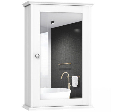 Wall Mounted Bathroom Medicine Cabinet with Mirrored Door