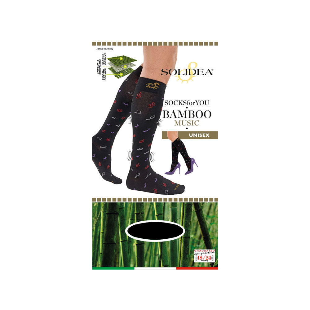 Solidea Podkolenky Socks For You Bamboo Music 18-24 mmhg 3L tmavě modré
