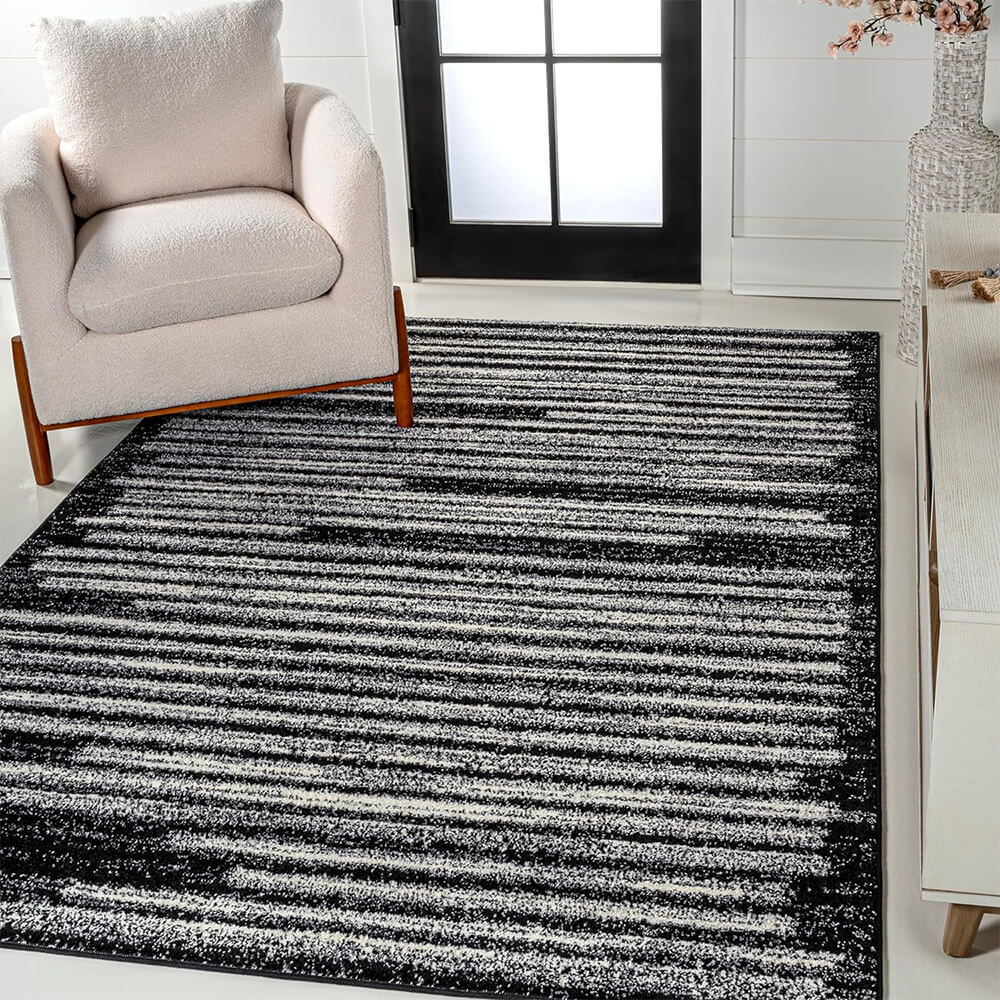 Line Texture Simple Modern Style Faux Cashmere Household Rug, 1 - 31.4 inch * 47.2 inch