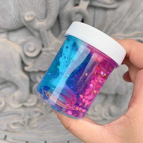 Non toxic transparent mucus fluffy pattern clay toy beautiful color mixed cloud mucus childrens anti pressure and stress relief toy CL240906