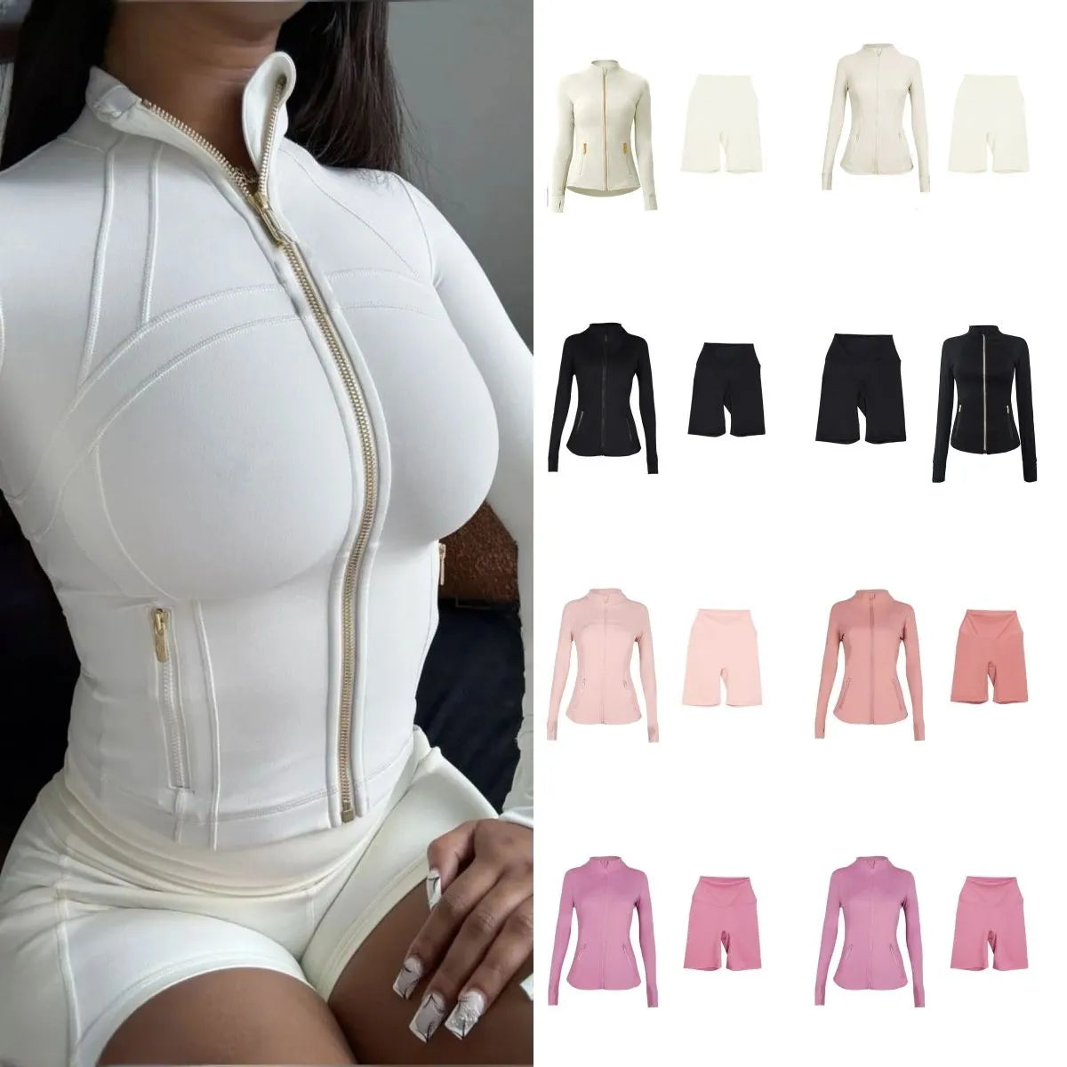 25ss top Gym and shorts Yoga Jackets Workout Elastic Waist leggings Fiess quick dry fiess Activewear Sweatshirt Zip jacket women Luluity Lemonitys s