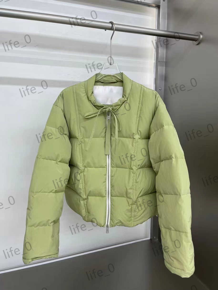 Brand Down Jackets Minimalist Style Croutons Puffer Coat Tops Bow Tie Decoration Round Collar Winter Coats Casual Joker Warm Fashion Womens Jacket