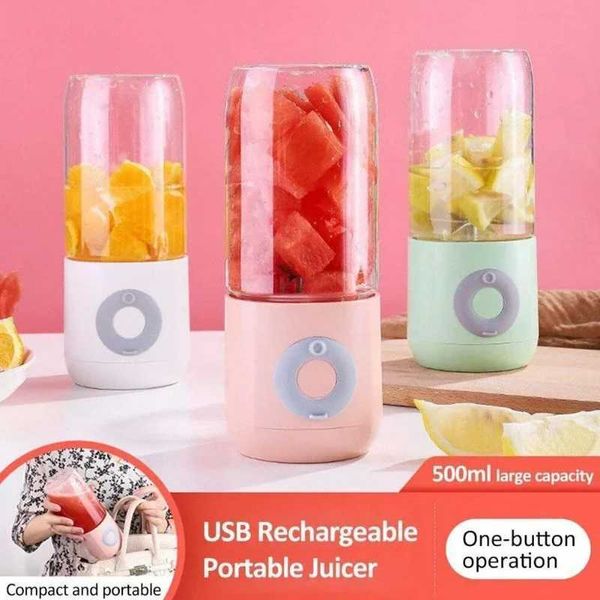 Juicers 500ml Mini Blender Fruit Juicer Portable USB Handheld Smoothie Blender Wireless Vegetables Fruits Juicer Kitchen Tool Accessorie J24
