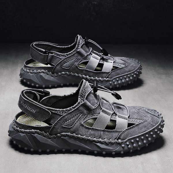 Genuine Summer Mens Casual Outdoor Leather Sandals for Men Beach Roman mens Shoes ccd3