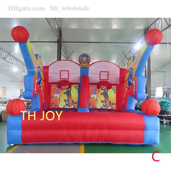 free ship outdoor Games Advertising Inflatables & activities 4x3m shooting out hoops inflate Giant Inflatable Basketball Hoop game for kids