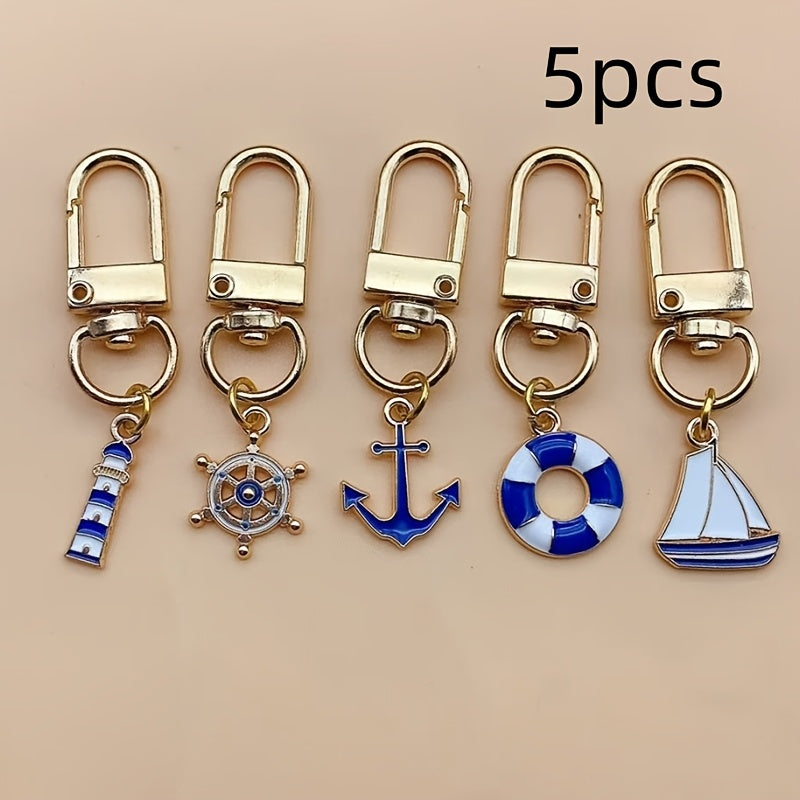 TEMU 5pcs Anchors, Lifebuoys, Sailboat Pendants, Men' Keychains, Backpack Pendant Decorations, Men's Small Gifts
