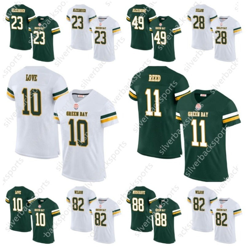 Men-Youth Green White 10 Love Football Jersey Gren Bey 12 Aaron Rogers America Game Football Jersey Personalized Your Name Any Number All Stitched