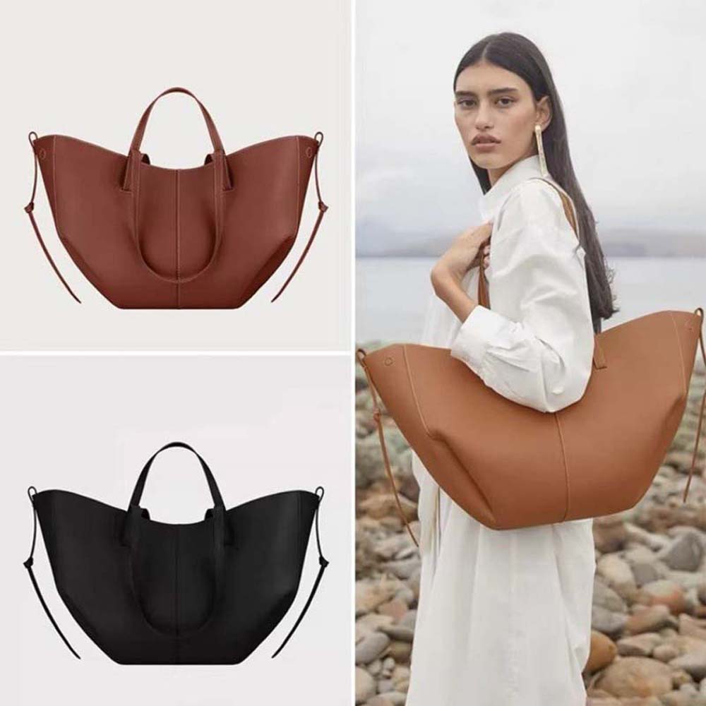 Designer Inspired Large Tote Bag Luxury High Quality Full Grain Leather Sculptural Architectural Elegant Handbag Purse for Women Work Bag Fashion Sh