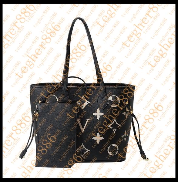 2024 designer bag 2pcs Set Naverfull Enbossed Flower Women Cross body Handbag Shoulder Bags Top Composite Lady Clutch Tote Bag shopping Fema