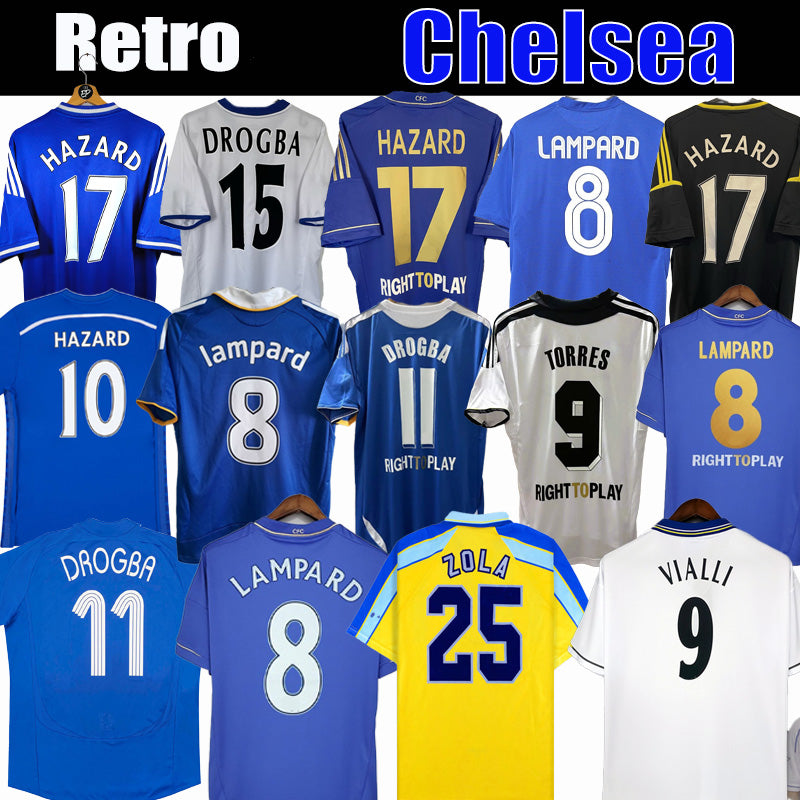 2011 Retro Soccer Jersey Lampard Torres Drogba 11 12 13 Final 94 95 96 97 98 99 Football Shirts Camiseta WISE 03 05 06 07 08 COLE ZOLA Vialli 07 08