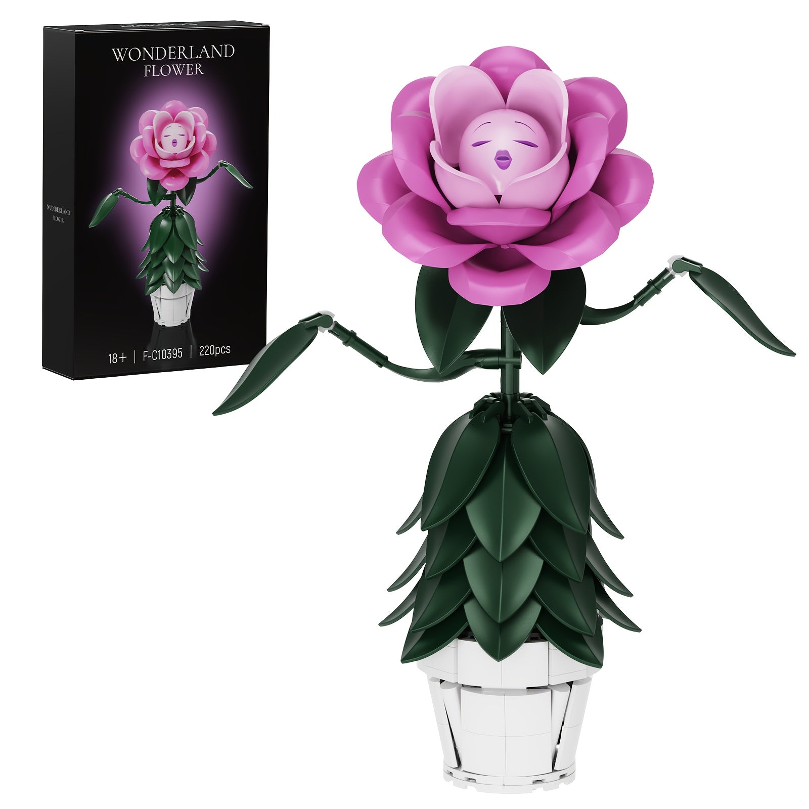 TEMU 220pcs Alice Tea Party Building Set - Diy Cheshire & Alice Figure Kit, Compatible With , Collectible Gift For Boys, Girls,, S - Creative Puzzle