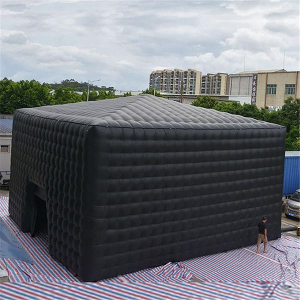 Outdoor Giant Black Inflatable Square Party Tent With Blower For Night Cube Advertising Decoration Events With blower free ship to your door