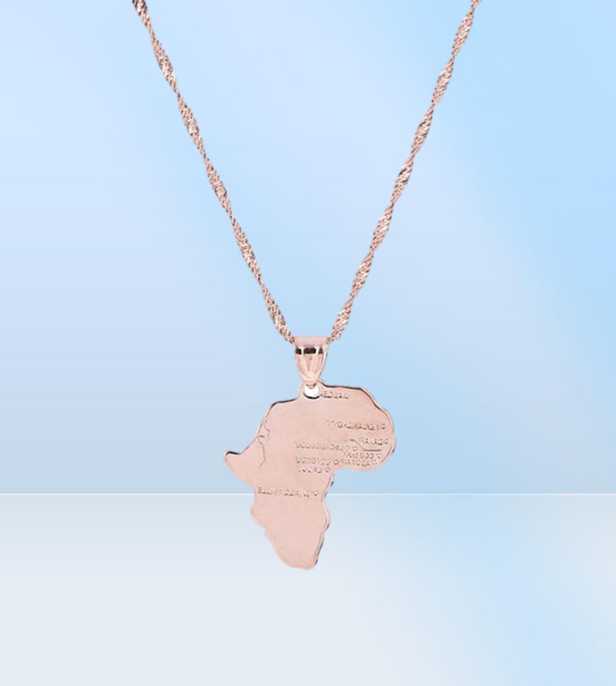 Silver Rose Gold Africa Map Pendant Necklace Hip Hop Jewellery Map of Africa4437799